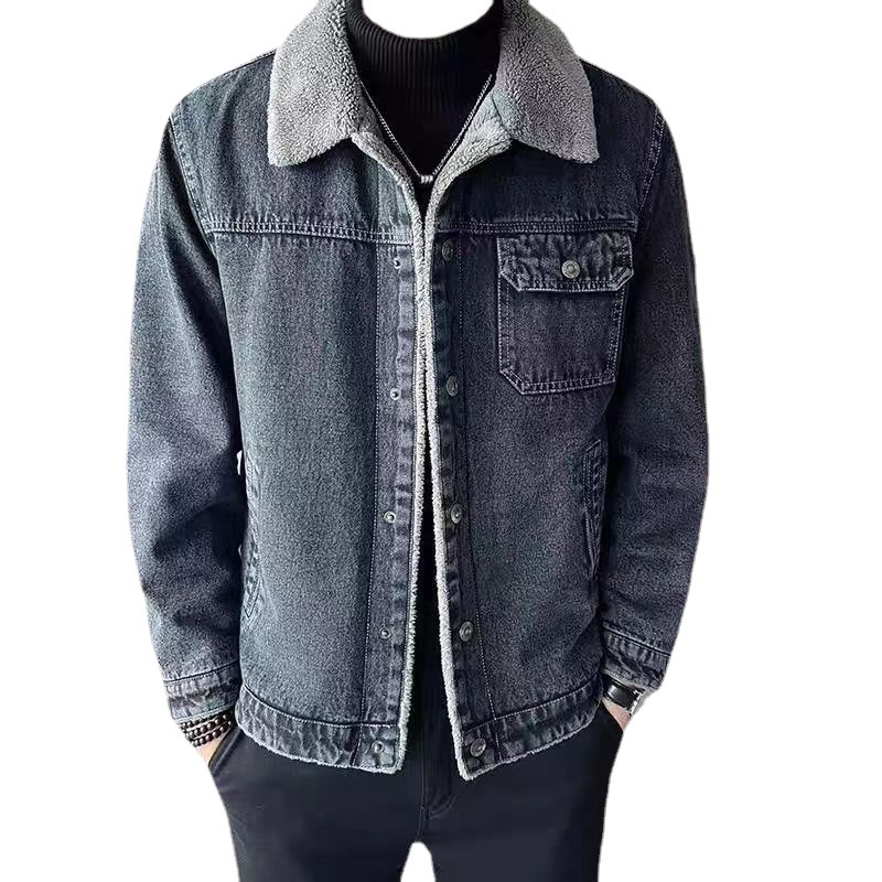 Herrenbekleidung Jeansjacke Herren Herbst und Winter plus samtverdickte neue vielseitige hübsche Hip-Hop-Lammfelljacke_voghion.com