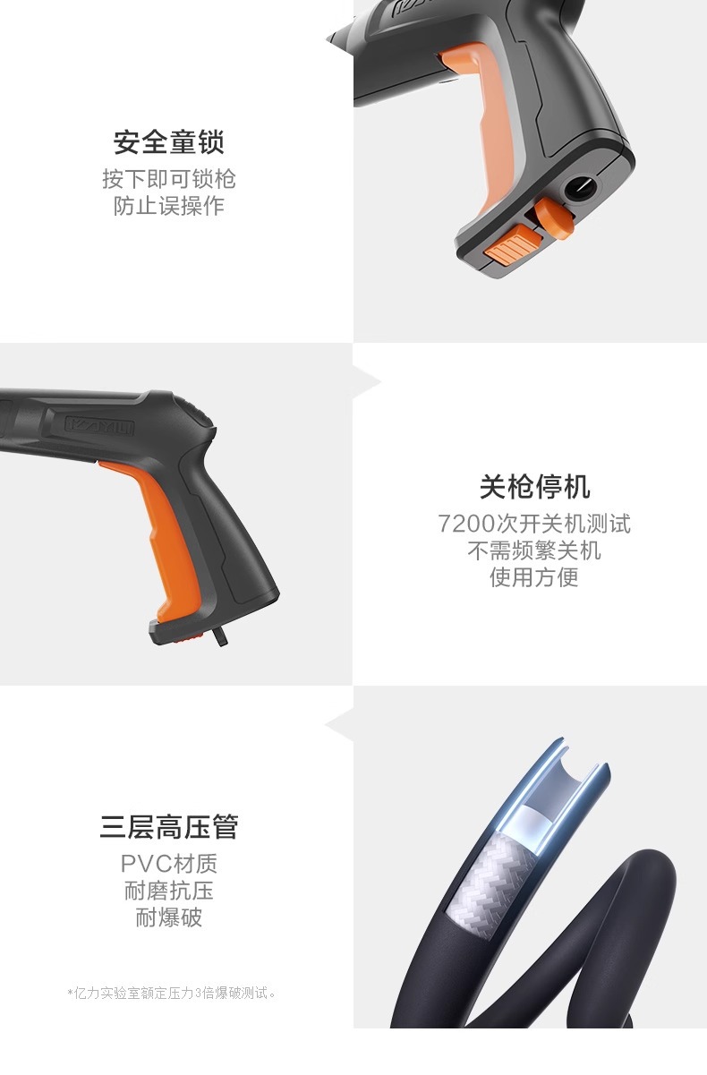 Yili 4420/21/22 Car Washing Machine for Home Use, High-Pressure, High-Power Car Wash and Floor Cleaning Water Gun Pump, Sensor Version, Smart