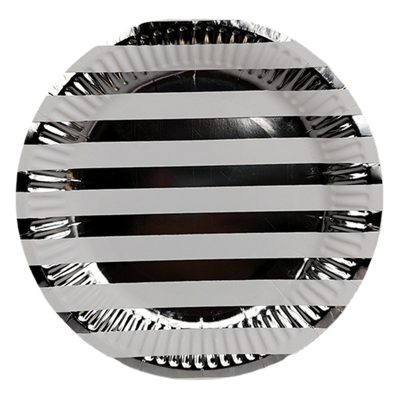 En stock de cinco puntas estrella redonda punto dorado Placa de papel desechable fiesta al por mayor