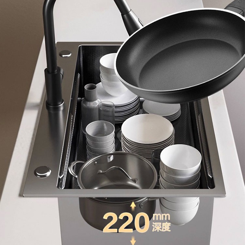 Fregadero Nano para Cocina de Un Tanque 304 de Acero Inoxidable Recubrimiento Nano