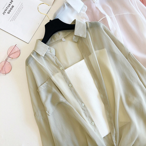 2025 New Summer Sunscreen Shirt Women's Korean Style Lazy Fashion Loose Slimming Matchable Outerwear Women's Fashion