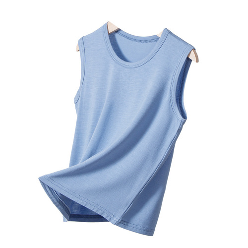 Children's vest Modal summer thin sleeveless vest for boys and girls, medium and large children's bottoming shirt, baby vest worn inside
