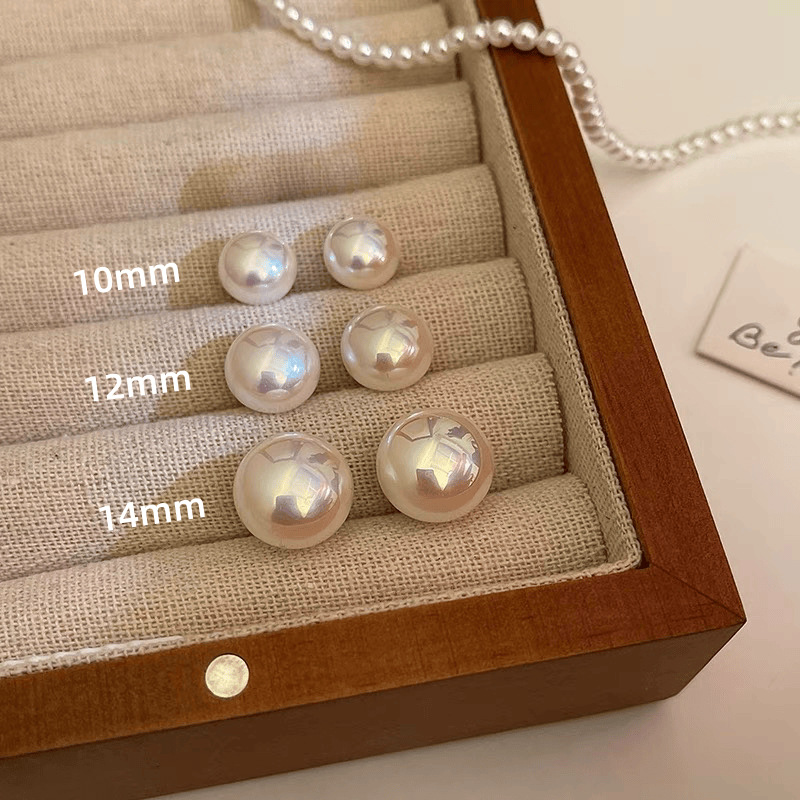 편원형찐빵 진주귀걸이 [10mm]