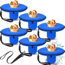 跨境新款潜水料泳池漂浮杯套可乐罐啤酒瓶饮料杯套带挂绳浮力杯托