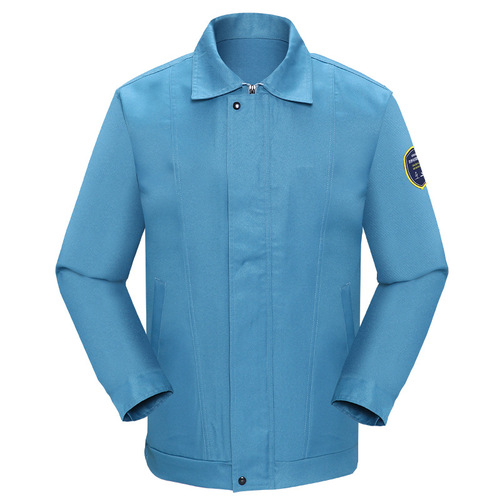 Hengluo anti-acid and alkali anti-static work clothes set customized anti-corrosion sulfuric acid electronics factory workshop labor protection clothing with printing