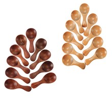 日式简约荷木小勺子调味料勺茶叶勺迷你汤匙厨具可搭配厨房用品