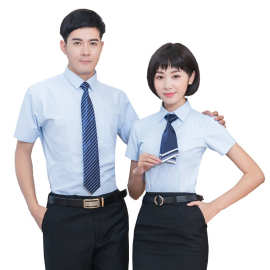 男女同款职业衬衫定制4S销售地产前台工作服订做银行酒店logo订做