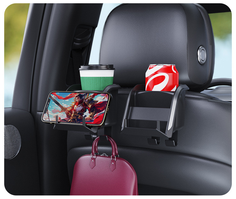 Rear Seat Fixed Storage Tea Cup Water Cup Holder Car Seat Back Storage Box Car Multifunctional Hook Storage Rack
