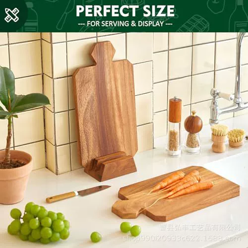 Деревянный поднос акации с ручкой подставка для разделочной доски Кухонная доска стейк сырный сервировочный стол из цельной древесины