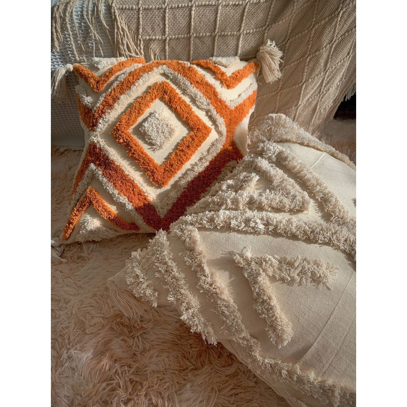 Nórdico abrazos rojos Simia funda de almohada de lujo ligero sofá sala de estar almohada de borda cojín