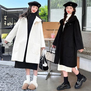 2024 Girl's Western-style Woolen Double-sided Cashmere Coat