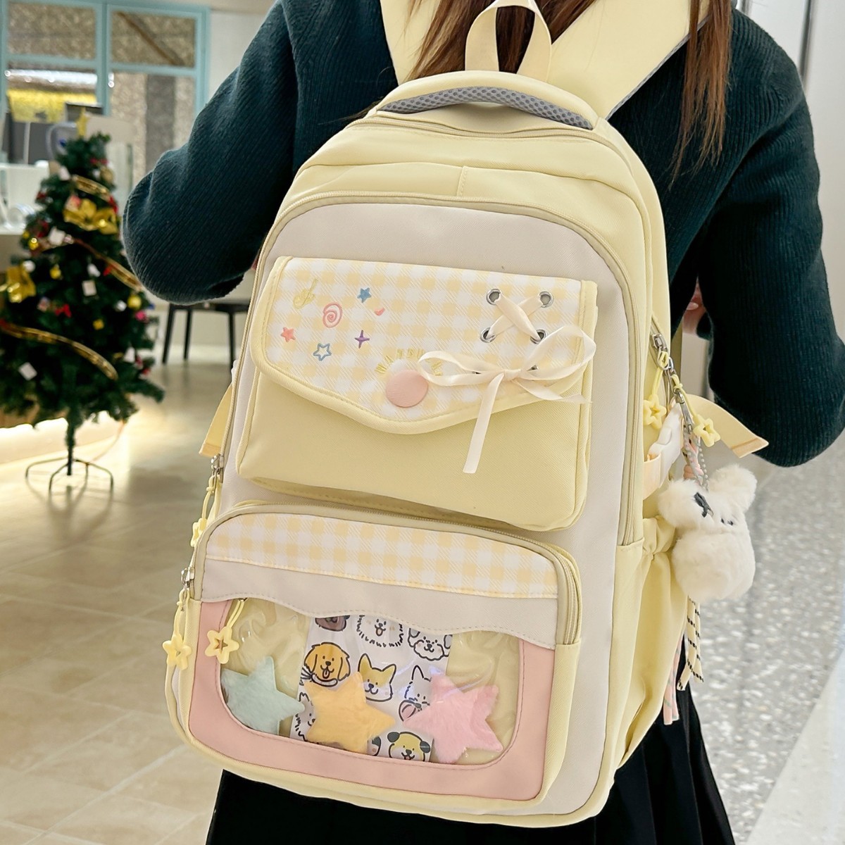 New Trendy Ins-Style Cute and Fresh School Bag for Middle and High School Students, College-Style Backpack for Girls, High-Value Aesthetic Backpack