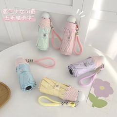2025新品超軽量小型日傘晴雨両用女性日焼け止め傘紫外線携帯用黒ゴム日除け傘