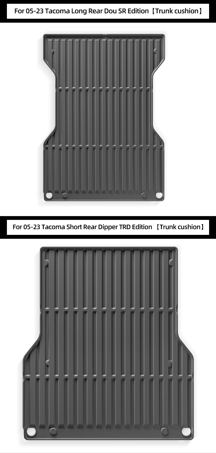 Suitable for 04-24 Toyota Tacoma Tacoma Car Floor Mats, Special Tpe Floor Mats, Rear Bucket Mats