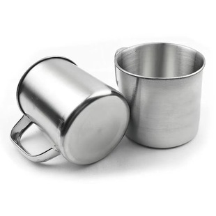 Stainless Steel Mouth Cup New Brush Cup Wash Mouth Cup Dental Cup Mouth Cup Male Military Training Student Portable Mouth Cup