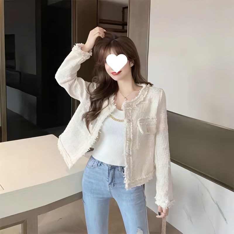 Elegant Socialite Style Tweed Short Jacket 2025 Women's Autumn Winter Korean Version Casual Versatile Jacket Top Trend