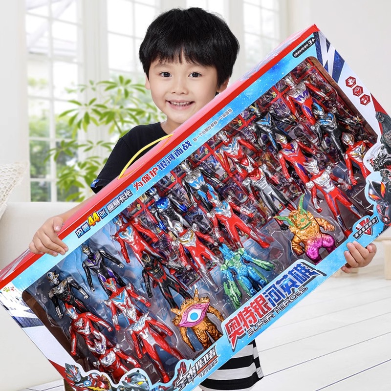 Hero Toy Figures Complete Set Boys Birthday Gift Box Monster Figures Movable Cards