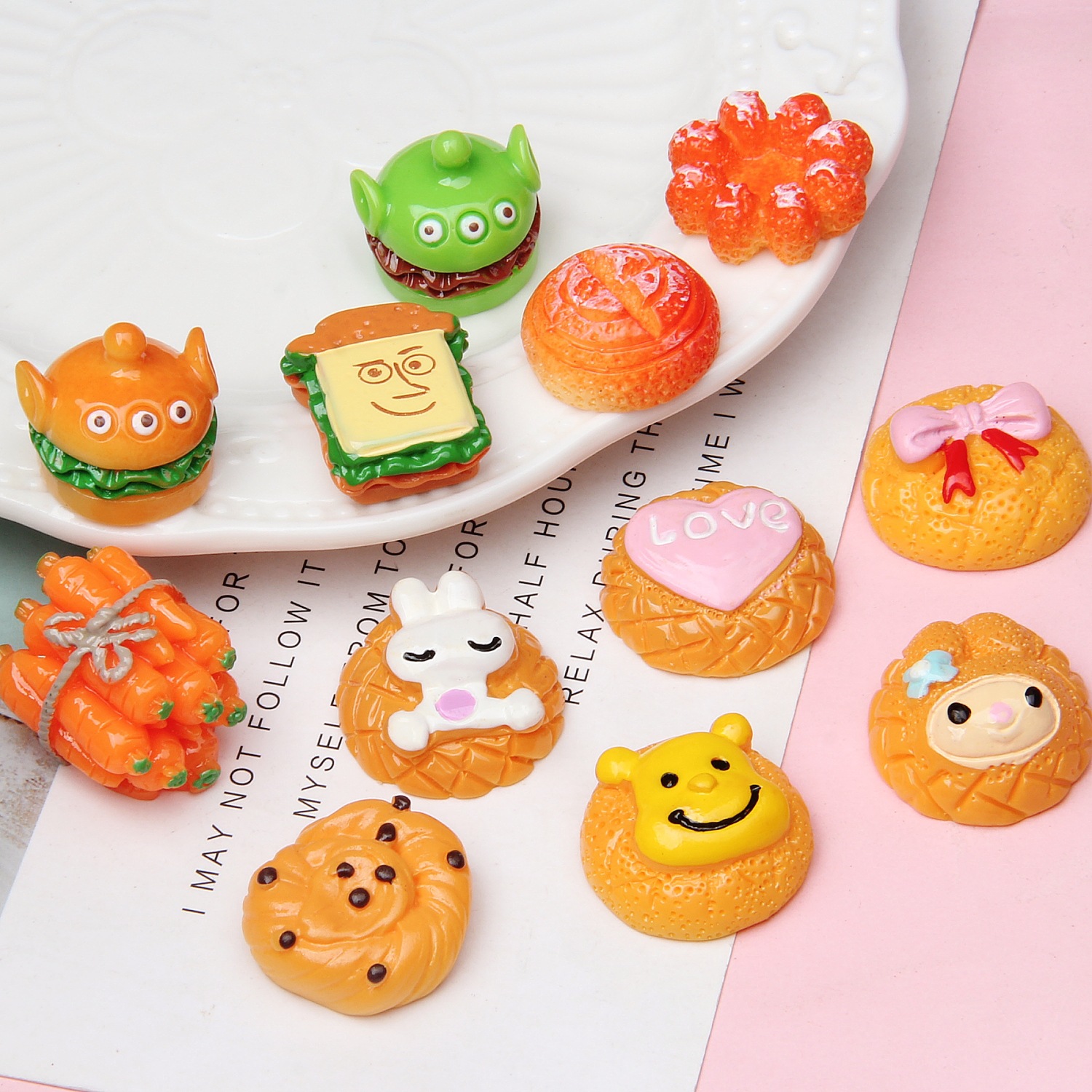 Diversión comida y jugar accesorios de resina DIY accesorios de pegamento crema de dibujos animados Pizza hamburguesa Cros zapato hebilla zapato Flor al por mayor