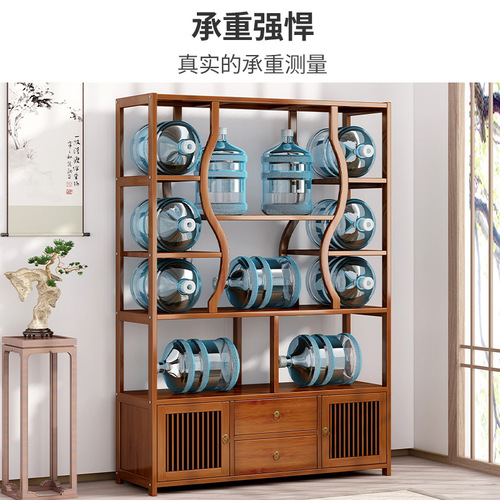 Modern Minimalist Chicken-Wing Wood Display Cabinet, Antique Shelf, Solid Wood Chinese-Style Tea Rack, Multi-Treasure Pavilion, Tea Room Storage Rack