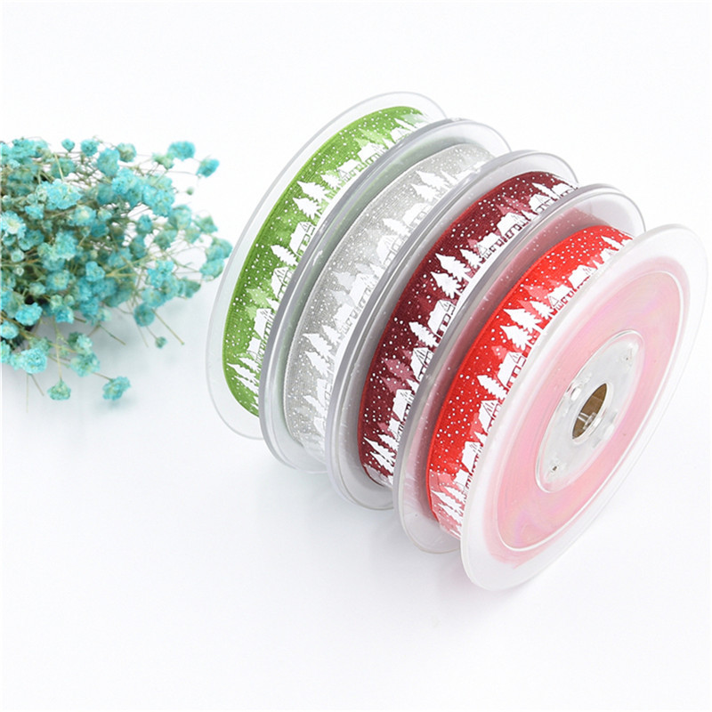 Europa y América árbol de Navidad impresa cinta artesanía de Navidad regalo caja de regalo embalaje cinta casa de sueño cinta de nieve 20 metros