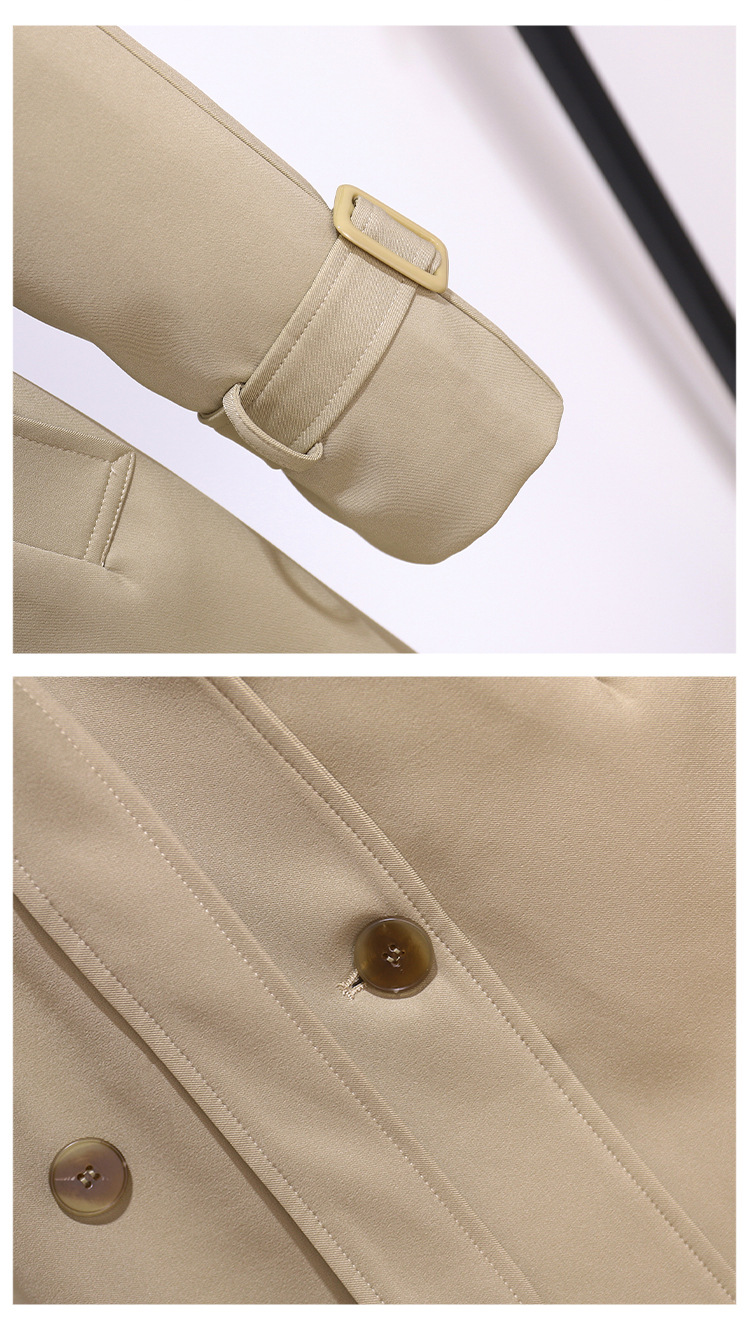 Women's Coat British Style Khaki Blazer For Autumn And Spring_voghion.com