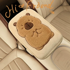 Car Armrest Box Mat Capibala Cartoon Plush Mat Middle Car Central Armrest Elbow Rest Universal Model