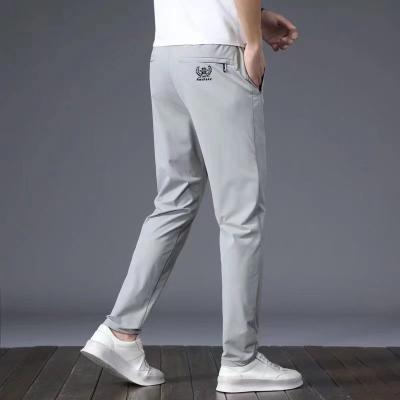 Venta al por mayor delgada elástica de seda de hielo pantalones casuales de verano de los hombres pantalones delgados rectos sueltos de secado rápido Pantalones deportivos moda