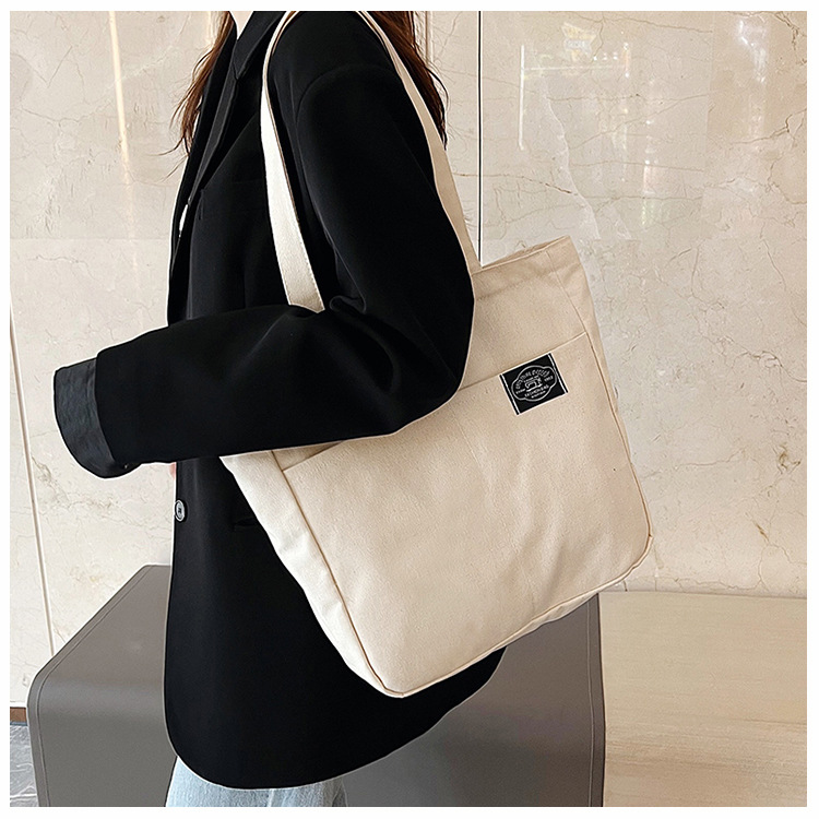 Title 3, Borsa a mano in tela stile preppy da donna, tin...