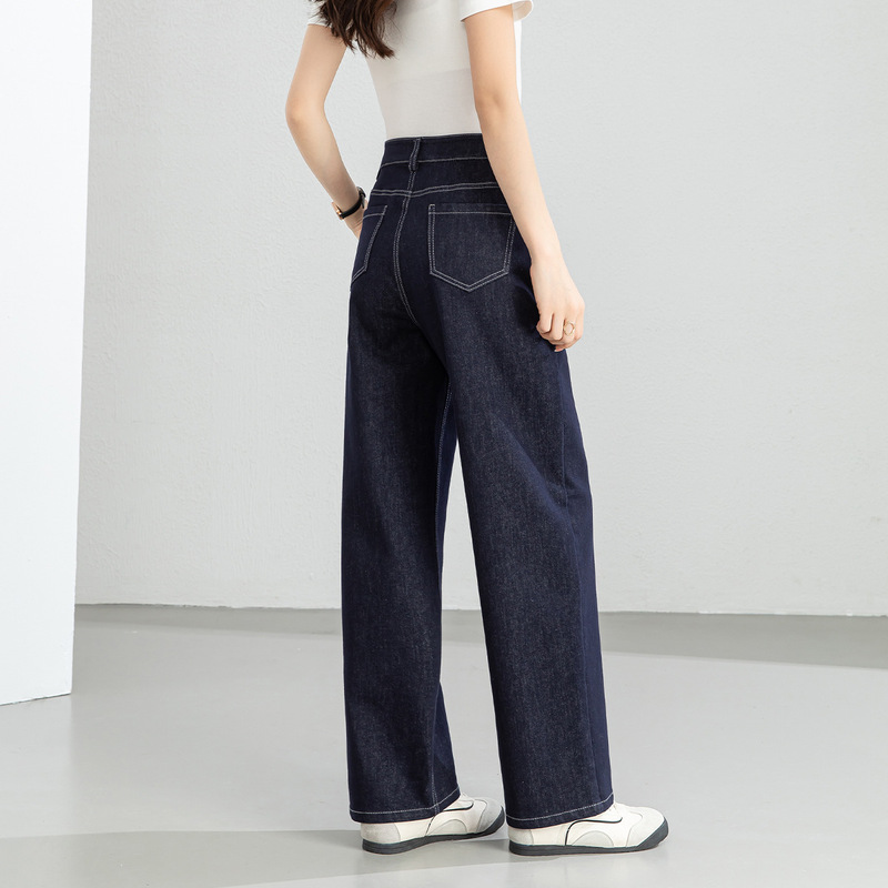 Xingge Anti-Fade Denim Wide-Leg Jeans for Women, Spring Thin Style, 2026 New Model, Cropped Casual Straight Pants Xingge Anti-Fade Denim Wide-Leg Jeans for Women, Spring Thin Style, 2026 New Model, Cropped Casual Straight Pants
