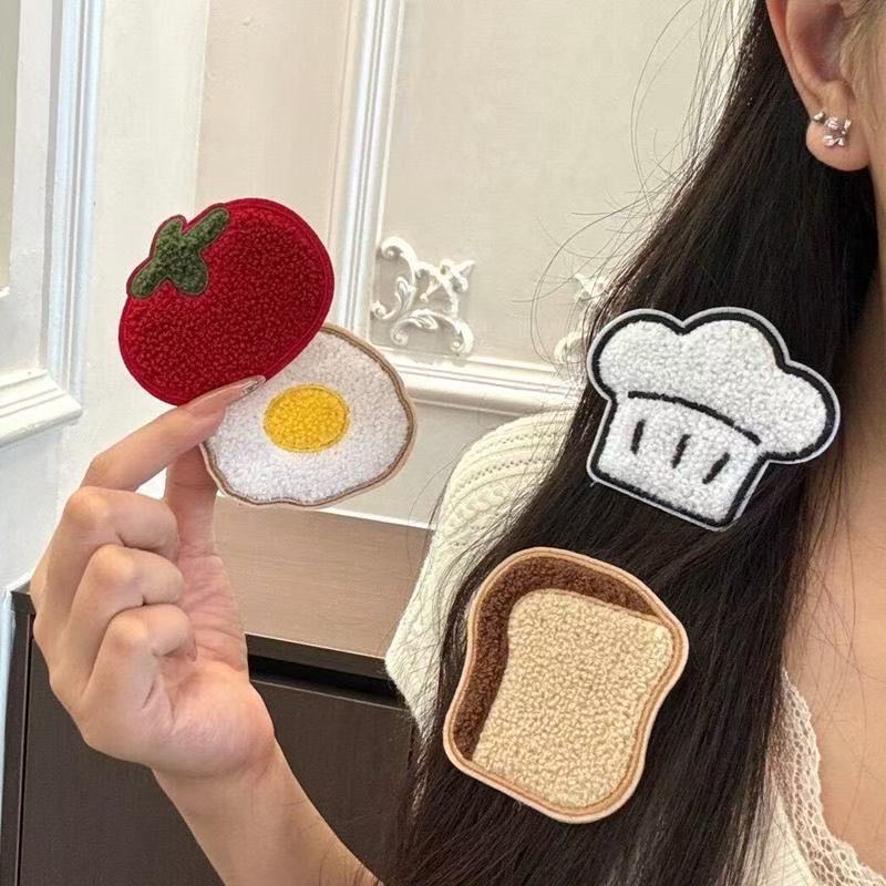 Cute cartoon chef hat hair patch for girls, seamless forehead bangs patch, hair styling magic tape