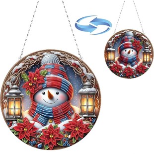 Cross-mirror new diamond painting acrylic material single-sided crystal diamond doorplate Christmas style factory outlet
