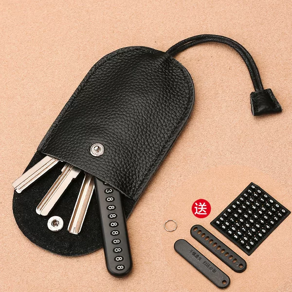 Pu Leather Key Case with Pull-Out Design, Compact and Simple, Suitable for Home Use, Promotional Gift for 4S Stores, Car Key Case