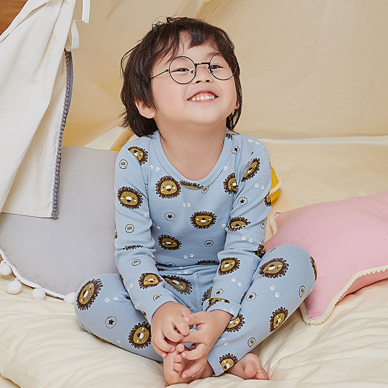 가을과 겨울 어린이 가을 의류 가을 바지 뼈없는 속옷 울 풀 랙 홈 의류 세트 가격 정리 처리