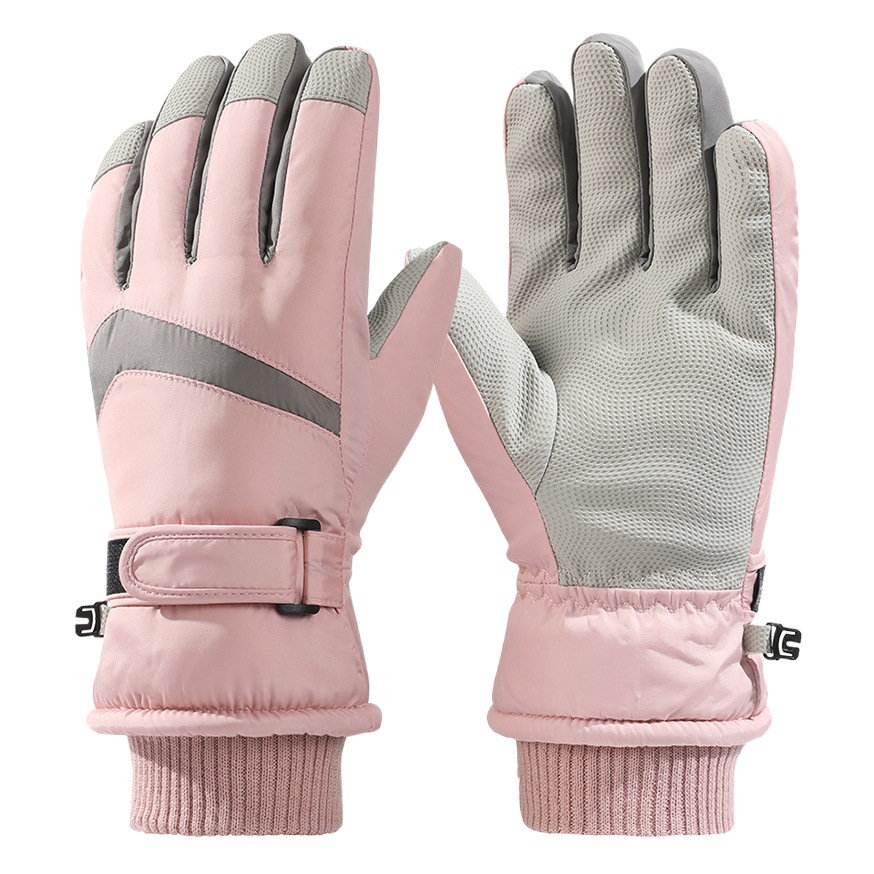 Guantes de esquí de invierno para mujer forrados de vellón engrosados pantalla táctil para hombres impermeable a prueba de viento a prueba de frío estudiante cálido montar coche eléctrico