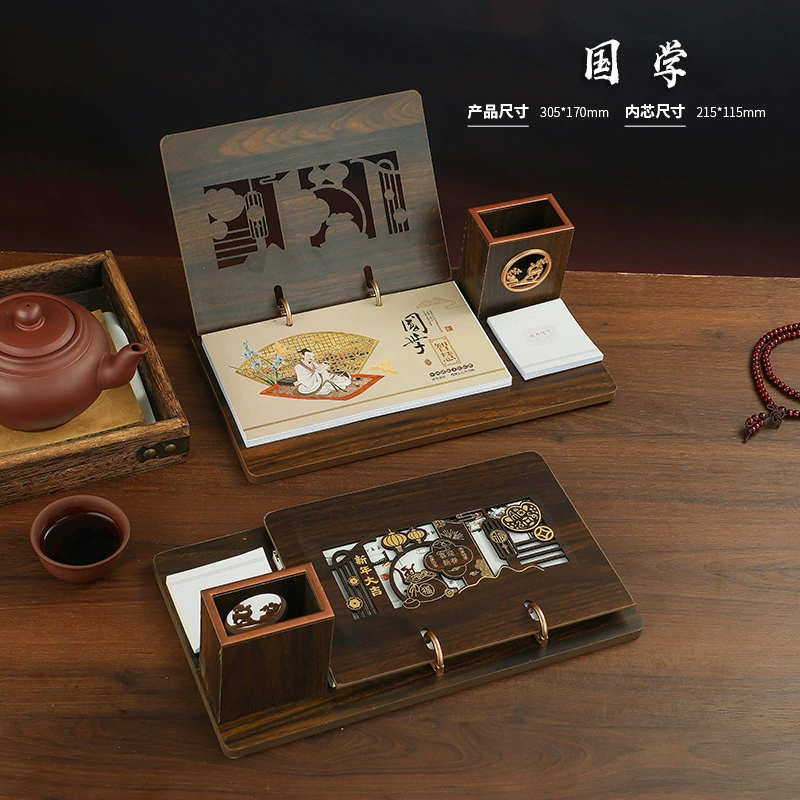 Wooden desk calendar, custom-made, ethnic style