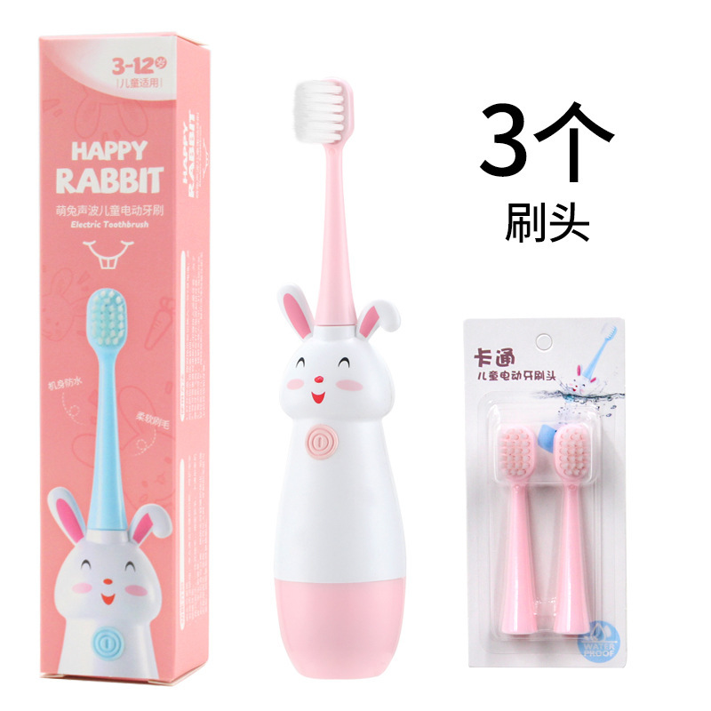 토끼 칫솔 * 핑크 * 3 브러시 헤드