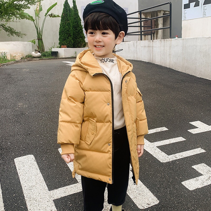 Abrigo acolchado de algodón para niños de invierno engrosado cálido de longitud media estilo occidental ropa para niños abrigo acolchado de algodón para niñas para niños medianos y pequeños