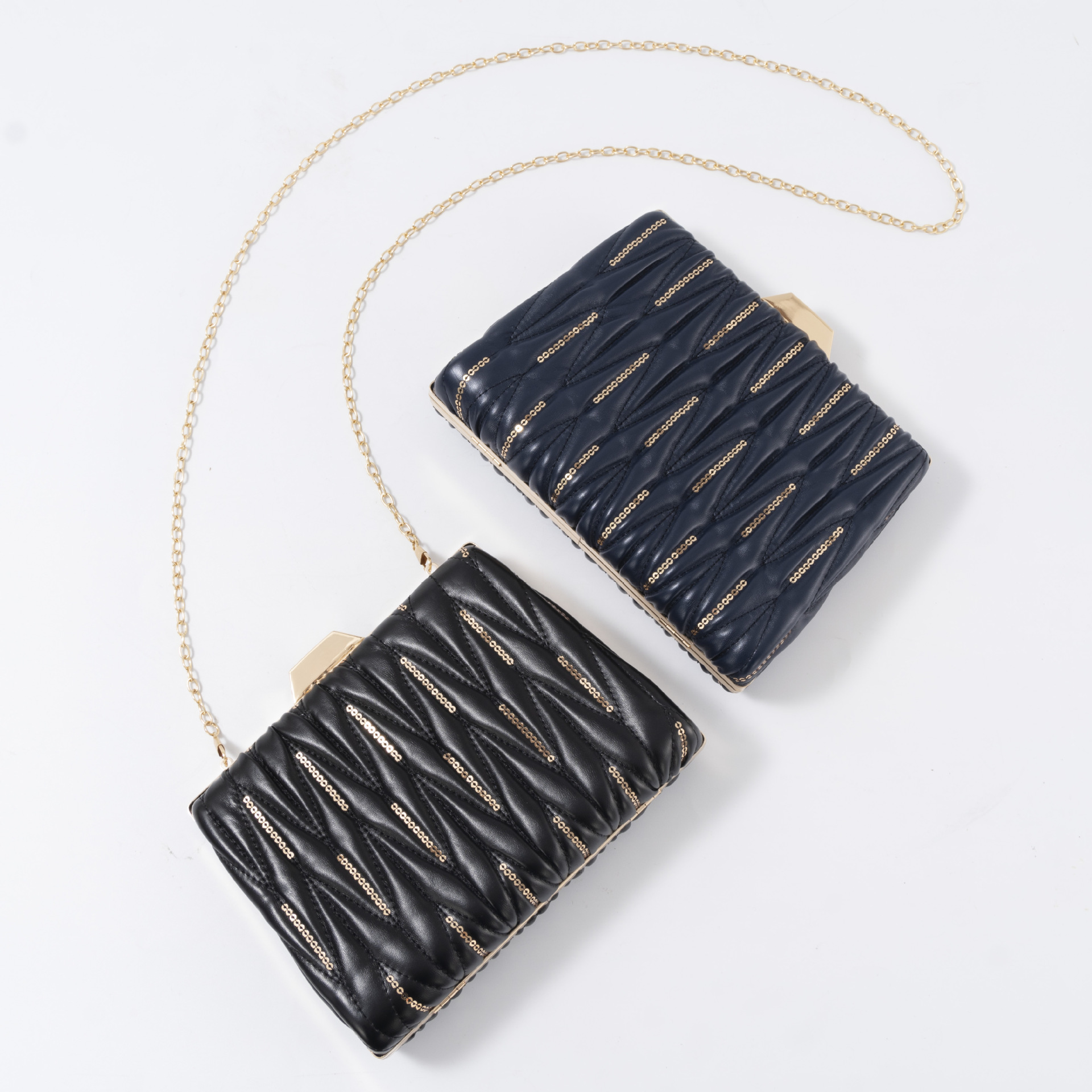 2023 Transfronteriza Popular bolso de noche portátil bolso cuadrado de las mujeres de alta gama de moda todo fósforo hombro bolsa de mensajero al por mayor