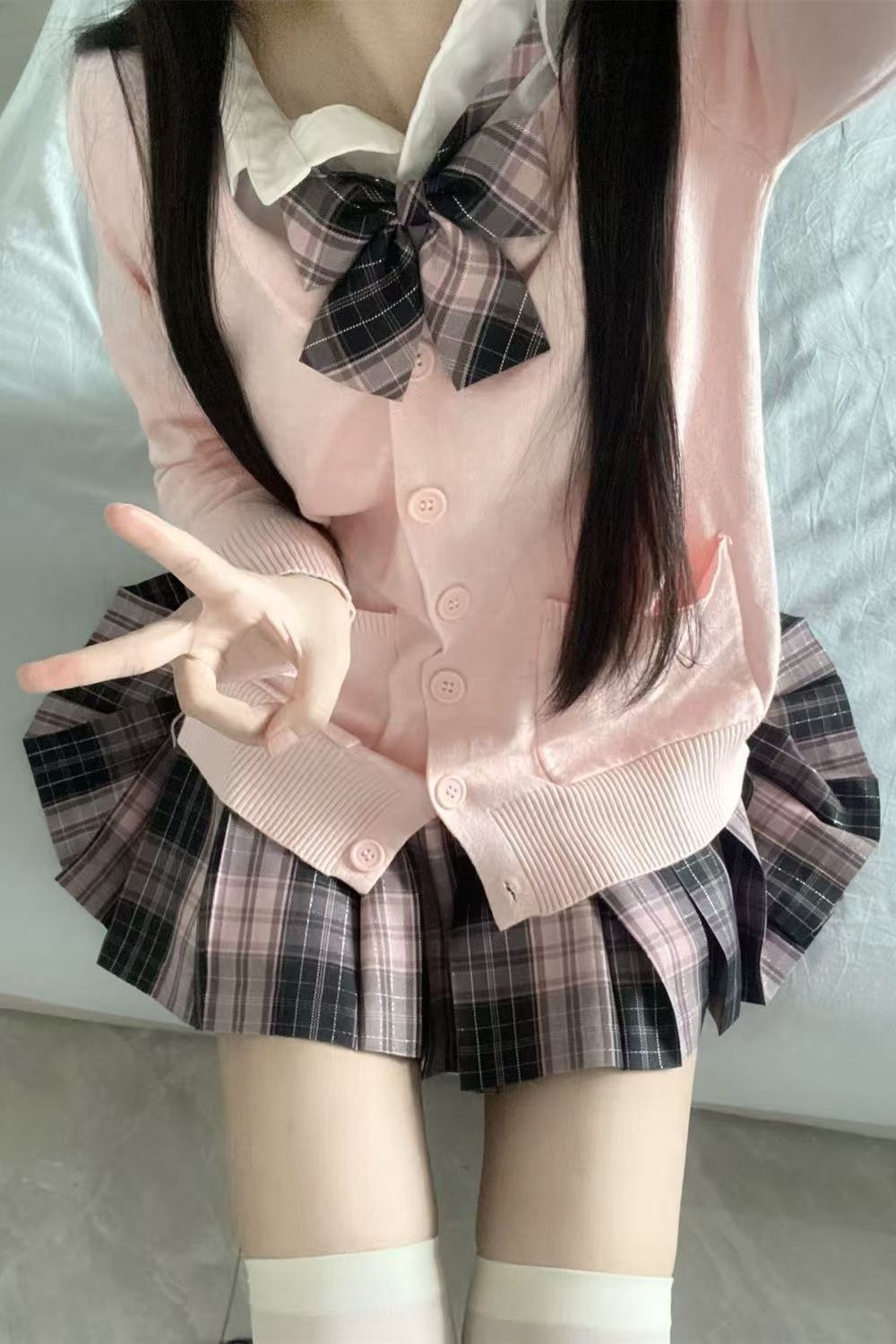 Original Uniform Spring and Autumn Student Korean Style Loose College Style School Style Long-Sleeved Versatile Sweater Cardigan for Women