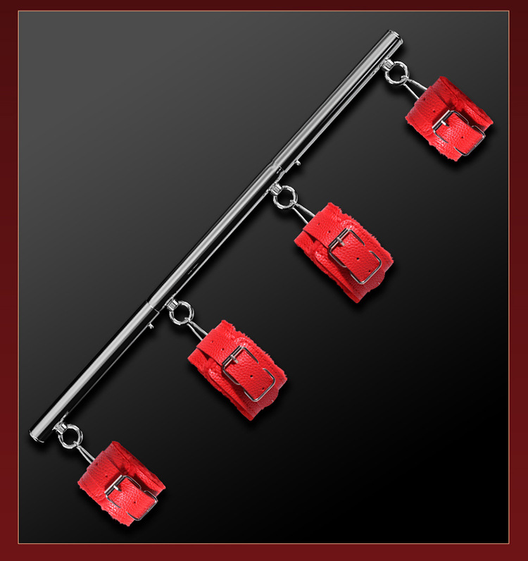 Jiuai SM Plush Handcuff Restraint Set, Black PU Bondage Cuffs for Couples — detail image 16