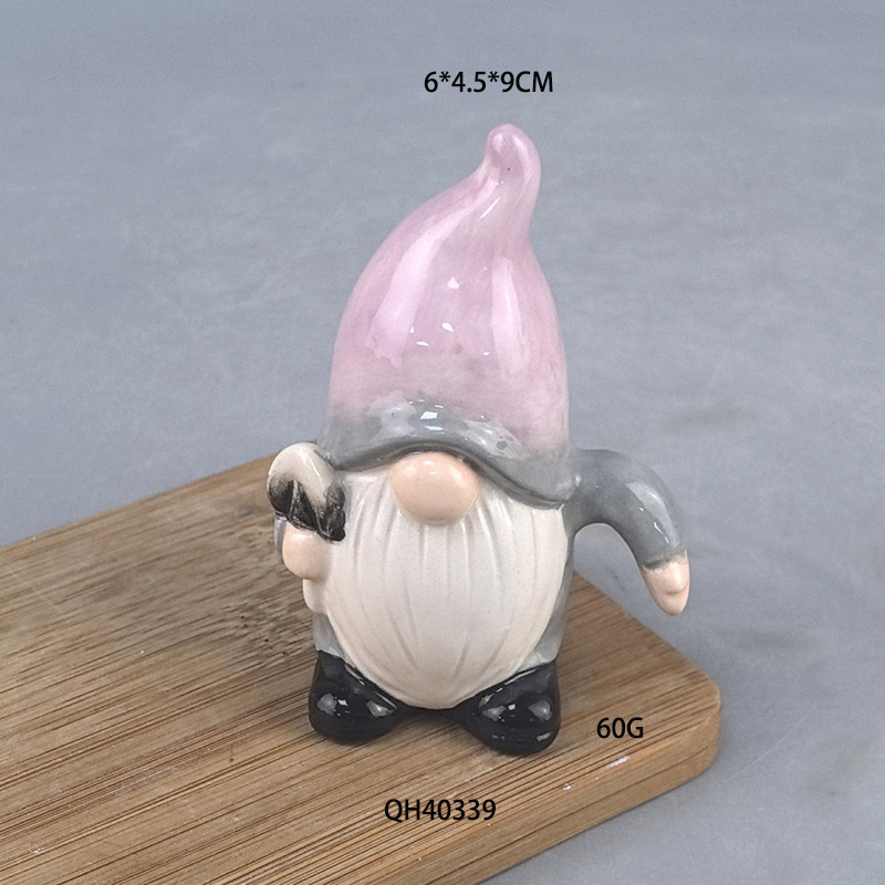 Cerámica creativa pintada a mano Elfo navideño Esposo Goblin Adornos de cerámica Color a mano Adornos Goblin navideño