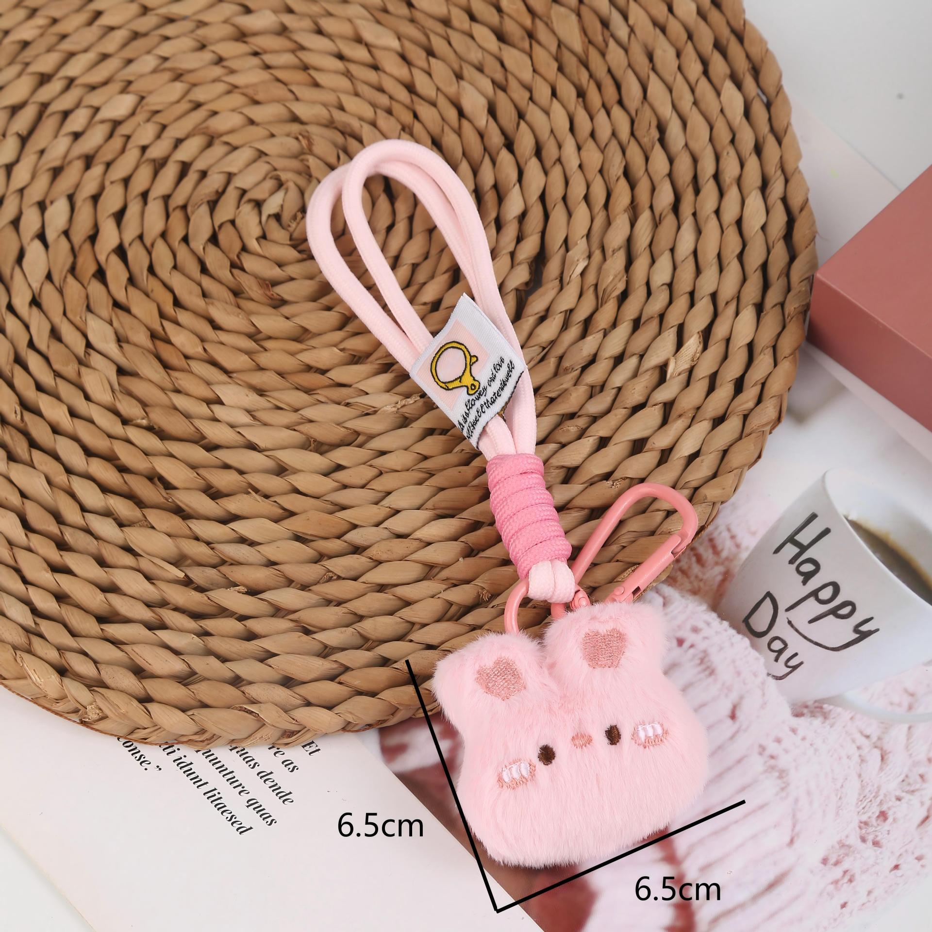 Caricatura niña corazón felino oso colgante muñeca llavero colgante bolso colgante accesorios de cadena de teléfono móvil