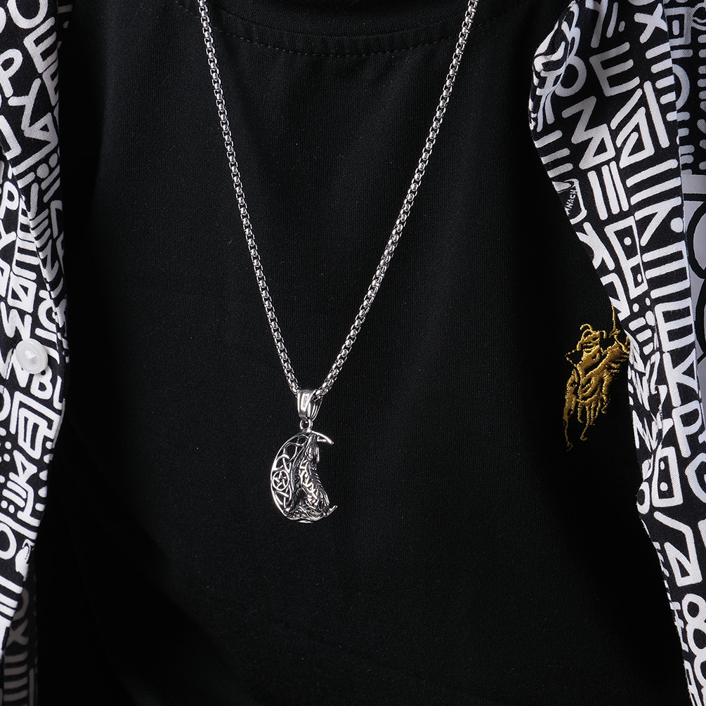 Cool Style Wolf Stainless Steel Pendant Necklace Polishing Stainless Steel Necklaces