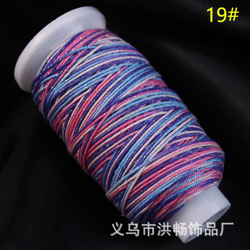 段染手搓棉线加金藏式星空渐变色 diy手工编织项链手链吊坠文玩绳|undefined