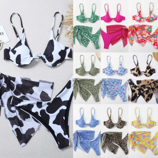 New 2022 New Exterior Split Swimsuit Women's Leopard Print Character European and American bikini Swimsuit Women's Tight