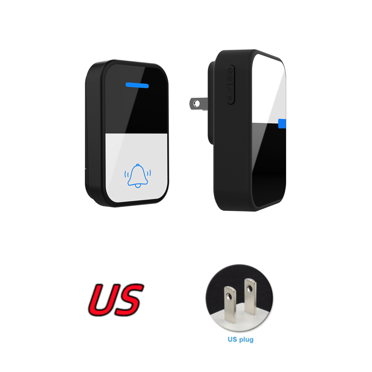 [Battery] remota pared penetrable inalámbrica timbre electrónico de cuatro niveles de alto volumen de llamada recordador CR2032