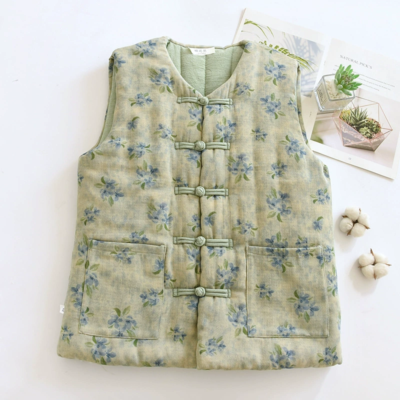 Осенние и зимние дамы ручной работы ретро-пластина пряжка в китайском стиле утолщенный и теплый новый цвет вязания Синьцзянский хлопок хлопок