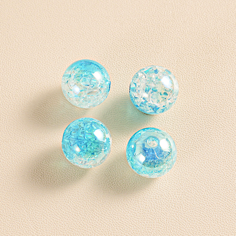 AB colorido, explosión transparente, grieta, vidrio de dos colores, cuentas, bricolaje, cadena de teléfono móvil floral, accesorios de cuentas al por mayor