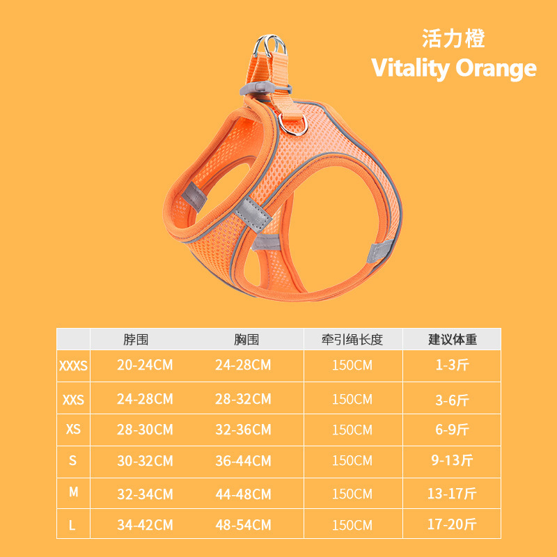 Chaleco para mascotas correa para el pecho traje de cuerda de tracción malla transpirable reflectante perro caminando cuerda perro gato suministros