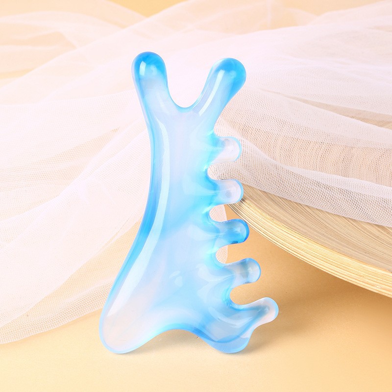 高級樹脂製刮痧美容板 多機能頭皮ケア フェイシャルツボ押し 筋絡頭部経絡 四合一マッサージコーム